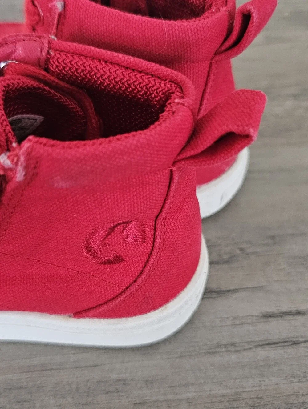 Billy Toddler Red High Canvas Zip & Lace Size 5 AFO SMO Brace Special Needs Shoe